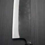 Nao Yamamoto Black Finish Blue Steel #2 Clad Soft Iron Nakiri Knife 165mm