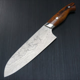 Yuta Katayama Super Gold 2 Damascus Santoku Knife 185mm Ironwood