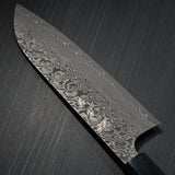 Yoshimi Kato Super Gold 2 SG2 V-shape Black Damascus Santoku Knife Water Buffalo Walnut