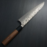 Yoshimi Kato Super Gold 2 SG2 V-shape Black Damascus Gyuto Chef Knife 210mm Water Buffalo Walnut