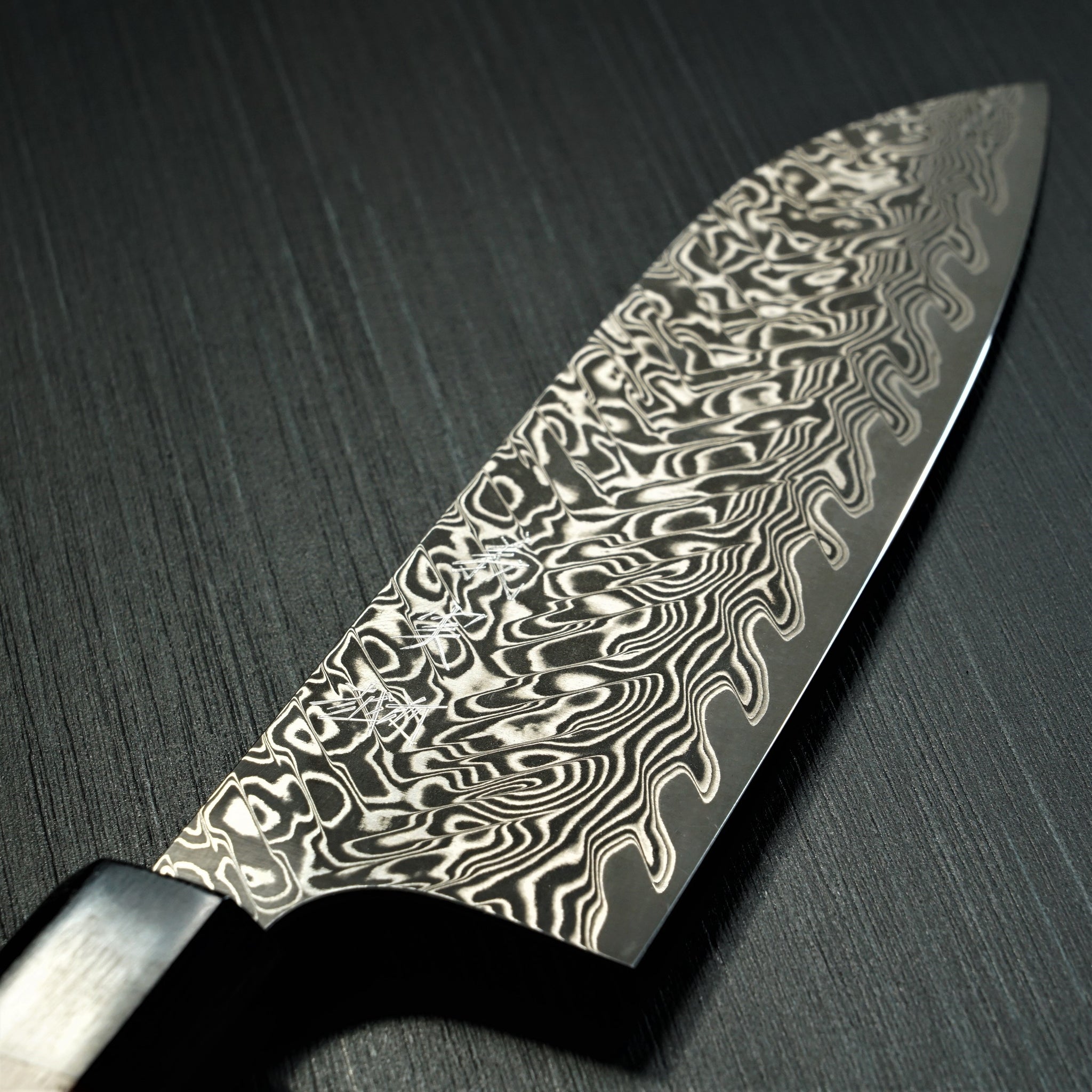 Yoshimi Kato Super Gold 2 SG2 V-shape Black Damascus Santoku