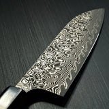 Yoshimi Kato Super Gold 2 SG2 V-shape Black Damascus Santoku Knife Honduras Rosewood