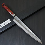 Sakai Takayuki Hammered 33 Layers Damascus VG10 Sujihiki Knife 240mm