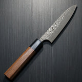 Yoshimi Kato Super Gold 2 SG2 V-shape Black Damascus Petty Utility Knife 120mm Honduras Rosewood