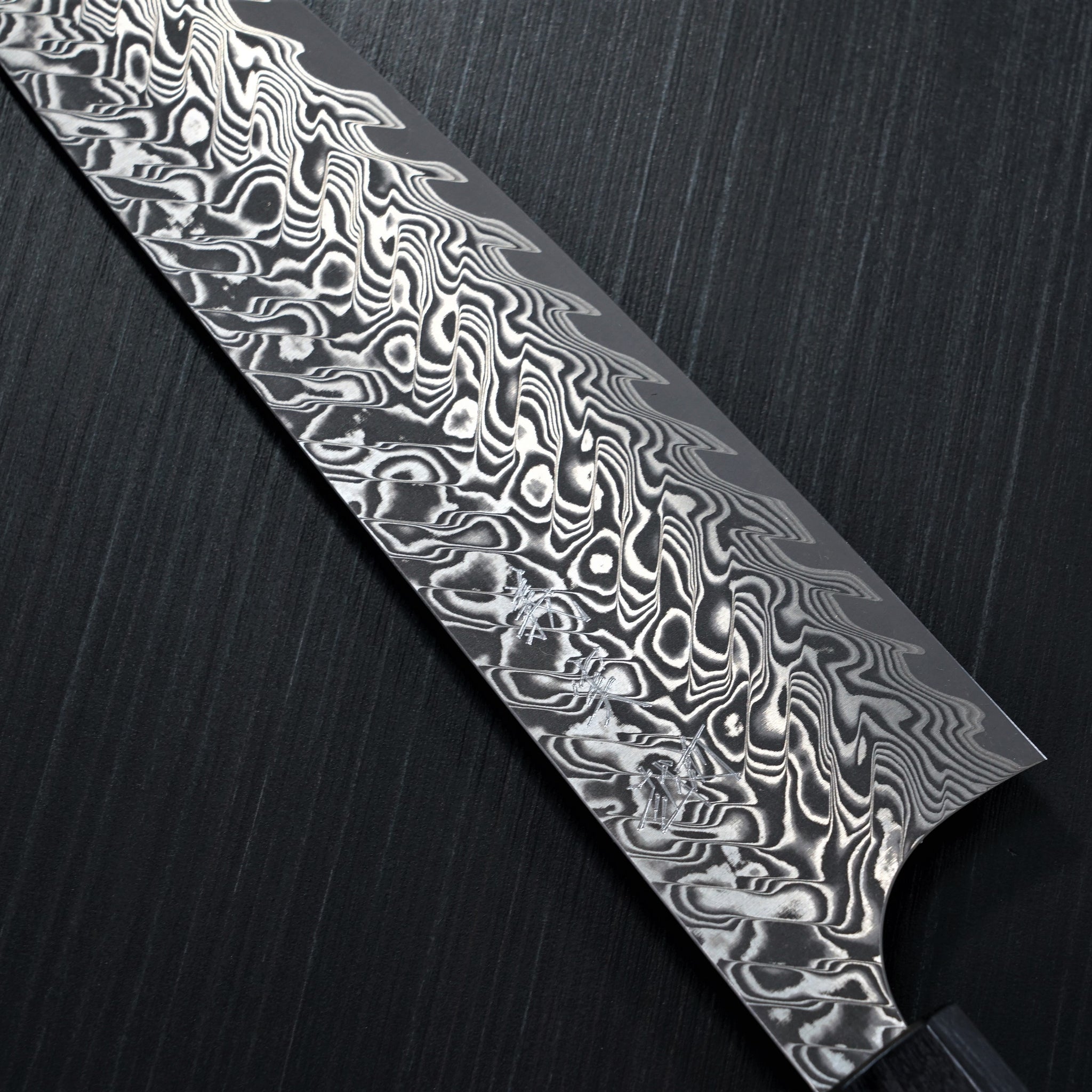 Kato Yoshimi Super Gold 2 Damascus Black Finish Gyuto Chef's Knife