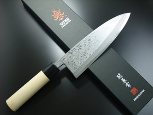Kanetsune Seki White Steel Damascus 11 Layers Deba Knife 210mm KC-511