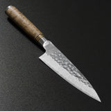 Saji Takeshi Hammered SG2 Super Gold 2  Petty Knife 130mm Burma Padouk Burl