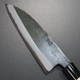 Motokyuichi Shirogami White Steel Kurouchi Santoku Knife