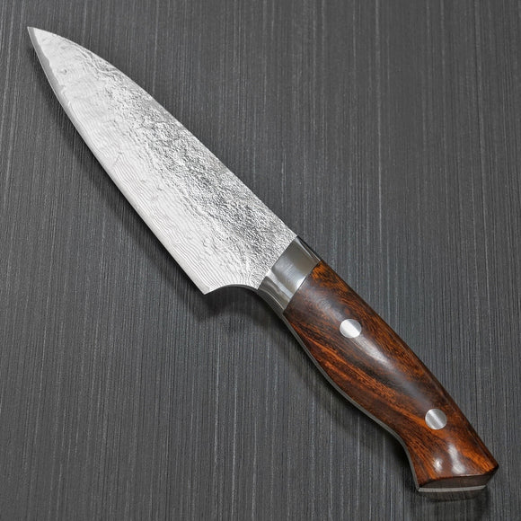 Yuta Katayama Super Gold 2 Damascus Petty Knife 120mm Ironwood