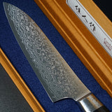 Kajin ZDP189 Damascus Water Buffalo Custom Santoku Knife