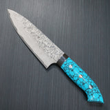 Saji Takeshi SG2 Super Gold 2 Damascus Petty Knife 150mm Blue Turquoise