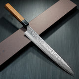 Kato VG10 Hammered Damascus Sujihiki Knife 270mm Honduras Rosewood