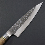 Saji Takeshi Hammered SG2 Super Gold 2  Petty Knife 130mm Burma Padouk Burl