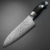Kajin ZDP189 Damascus Water Buffalo Custom Santoku Knife